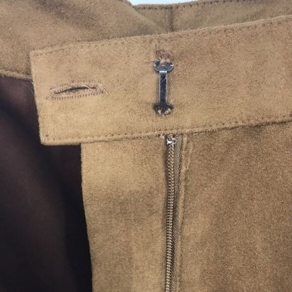 Napa Valley Cognac Faux Suede Pants Vintage Size 8 - Picture 6 of 7